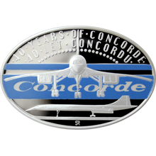 Stříbrná kolorovaná mince 1 NZD 40 let Concordu 2016 Proof
