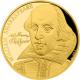 Zlatá půluncová mince 25 NZD William Shakespeare 2016 Proof