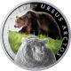 Stříbrná mince 1 NZD Ohrožená příroda - Medvěd hnědý 2016 Proof