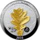 Strieborná minca 3D Zlatý Oak Leaf 1 Oz Gold Leaf Collection 2016 Proof