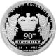 Strieborná minca Kráľovná Alžbeta II. 90. výročie narodenia 1 Oz High Relief 2016 Proof