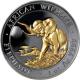 Stříbrná Ruthenium mince pozlacený Slon africký 1 Oz Golden Enigma 2016 Proof