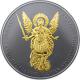 Stříbrná Ruthenium mince pozlacený Archanděl Michael 1 Oz Shade of Enigma 2015 Proof