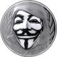 Stříbrná mince Anonymous V jako Vendeta 1 Oz 2016 Proof