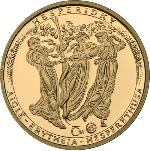 Zlatý medailonek Tři Grácie na řetízku 2007 Proof
