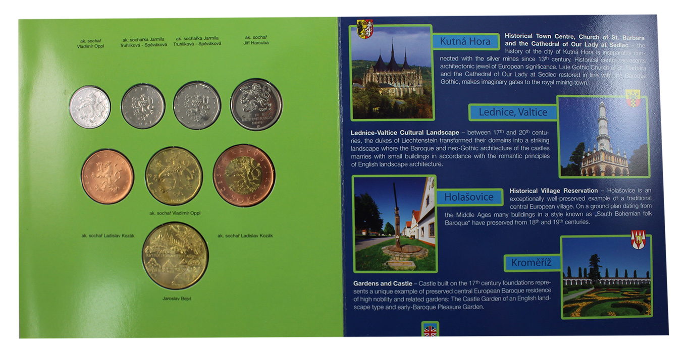 Sada oběžných mincí ČR  - Unesco 2007 Standard