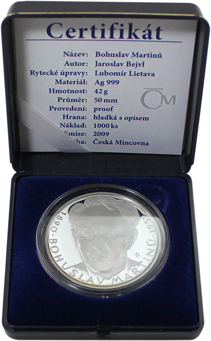 Stříbrná medaile Bohuslav Martinů 2009 Proof