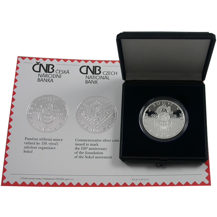 Stříbrná mince 200 Kč Založení Sokola 150. výročí 2012 Proof 