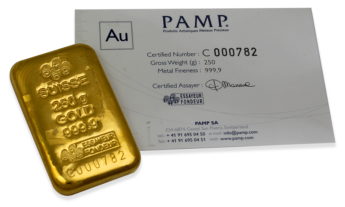 250g PAMP Suisse Investičná zlatá tehlička