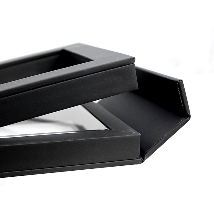 Luxusní transparentní etue - dárková krabička 100 x 100 mm černá