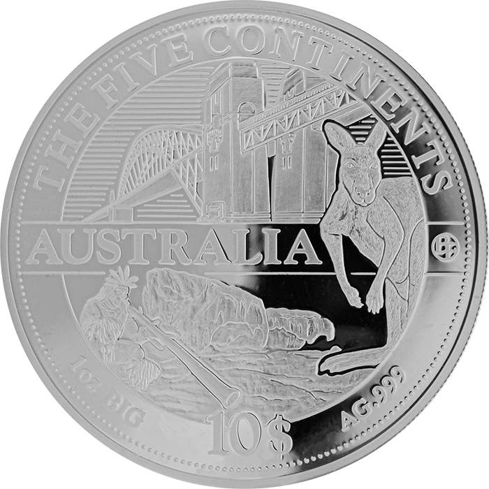 BIG FIVE sada stříbrných mincí Pět Kontinentů Největší unce světa 2011 Proof
