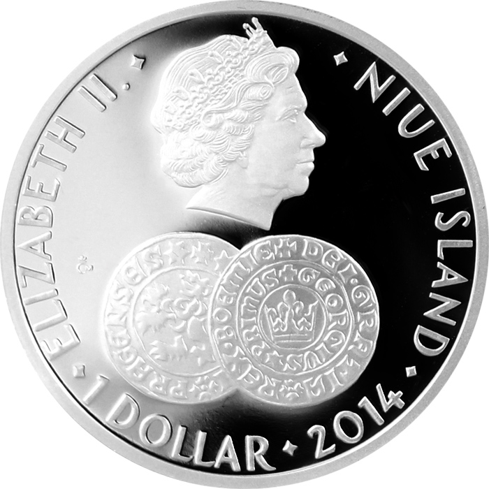 Sada 4 stříbrných mincí 1 NZD Šlechtický rod pánů z Kunštátu a Poděbrad 2014 Proof