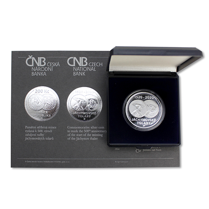 Stříbrná mince 200 Kč Zahájení ražby jáchymovských tolarů 500. výročí 2020 Proof
