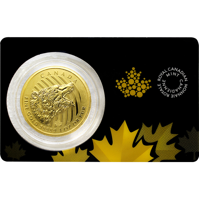 Zlatá investiční mince Roaring Grizzly 1 Oz 2016 (.99999)