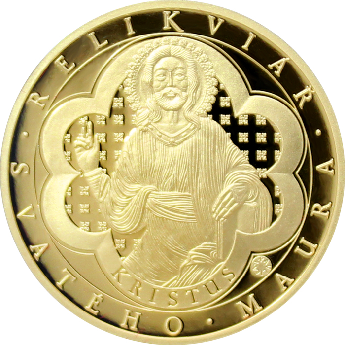 Sada dvoch zlatých mincí Relikviár svätého Maura 2017 Proof