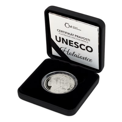 Platinová uncová mince UNESCO - Holašovice 2017 Proof