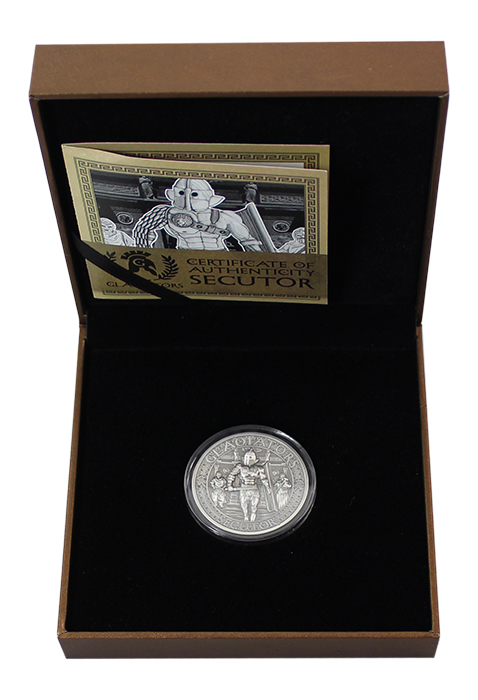 Stříbrná mince Gladiators 2 Oz Secutor 2017 Antique Standard