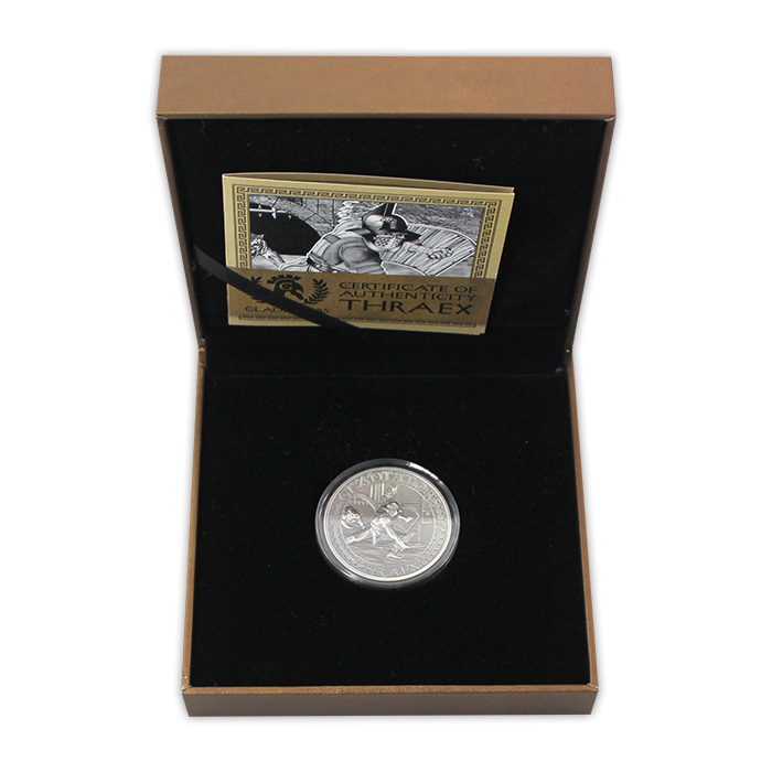Stříbrná mince Gladiators 2 Oz Thraex 2017 Antique Standard