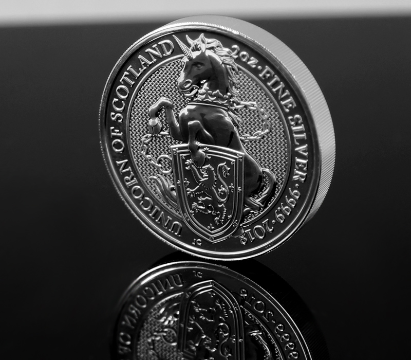 Stříbrná investiční mince The Queen's Beasts The Unicorn 2 Oz 2018