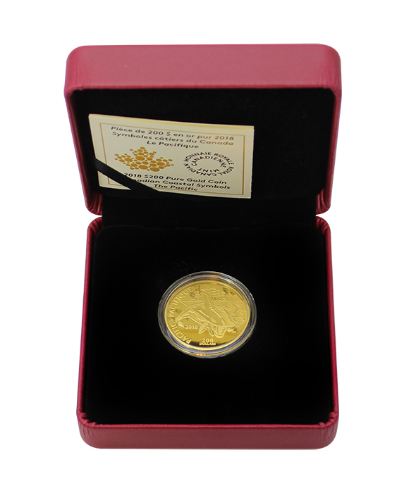 Zlatá minca Pacific - kanadská pobrežie 2018 Proof