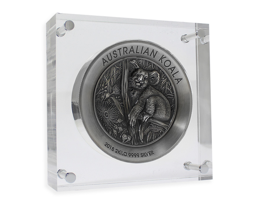 Strieborná minca 2 Kg Koala High Relief 2018 Antique Standard