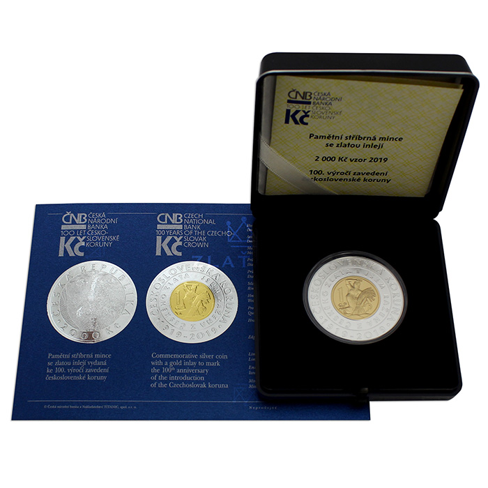 Bimetalová mince 2000 Kč 100. výročí zavedení československé koruny 2019 Standard