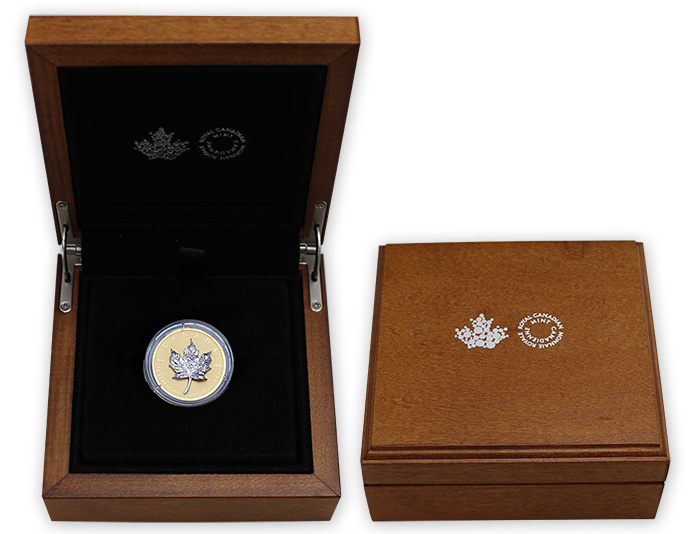 Zlatá mince 3D stříbrný Maple Leaf 1 Oz - 30. výročí 2018 Proof