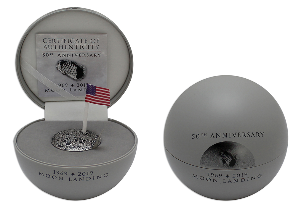 Stříbrná mince 50. výročí přistání na Měsíci 1 Oz 2019 Antique Standard
