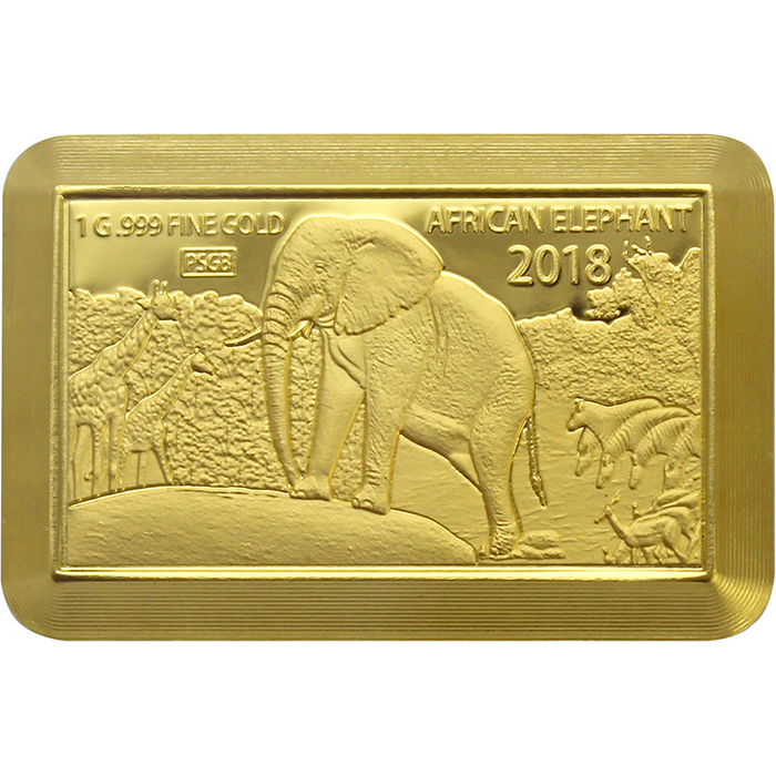 Premium Size Gold Bar Slon africký Collection Sada zlatých mincí 2018 Proof