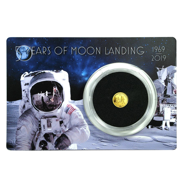 Zlatá minca Prvý človek na Mesiaci 2019 Proof