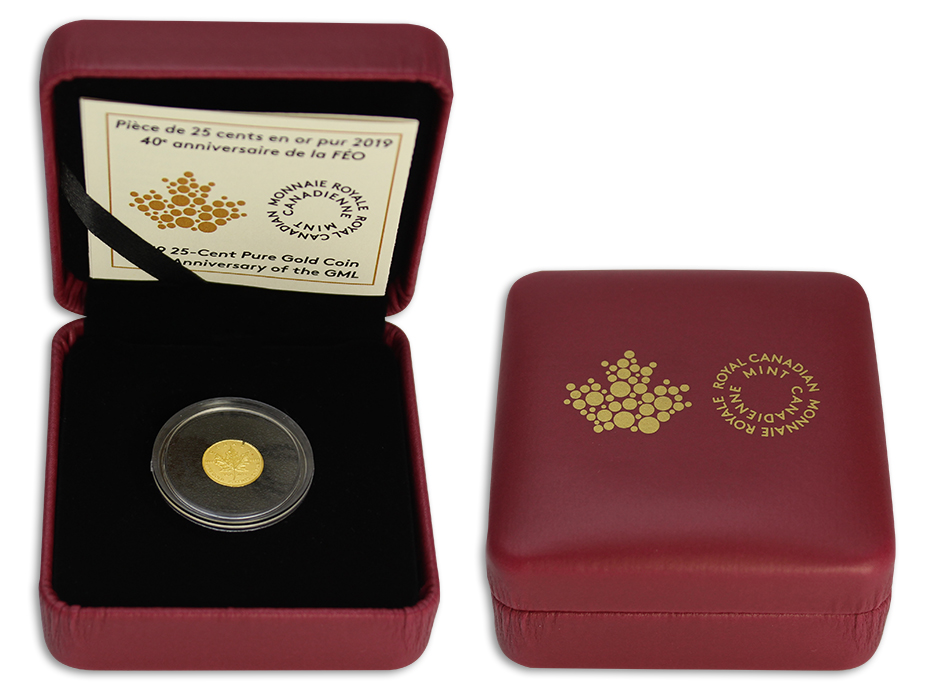 Zlatá mince Maple Leaf 40. výročí 2019 Proof