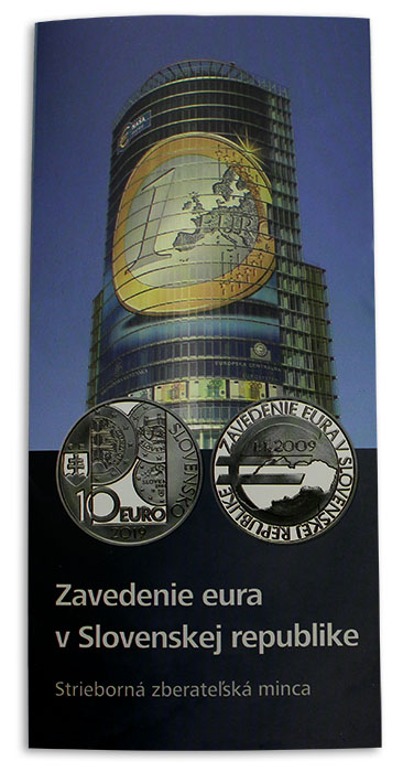 Stříbrná mince Zavedení eura na Slovensku - 10. výročí 2019 Standard