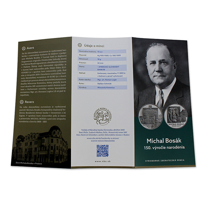Strieborná minca Michal Bosák – 150. výročie narodenia 2019 Standard