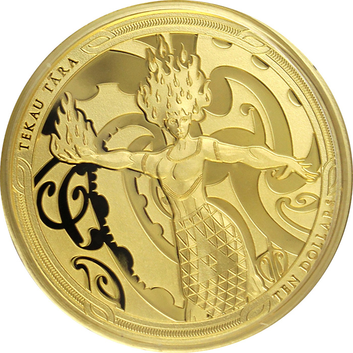 Maui and the Goddess of Fire Maori Art Sada zlatých mincí 2019 Proof