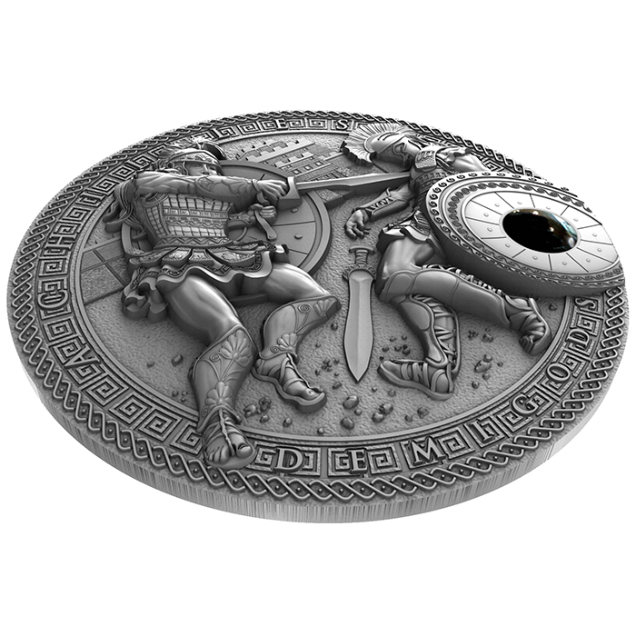 Stříbrná mince Polobohové - Achilles 2 Oz High Relief 2017 Antique Standard