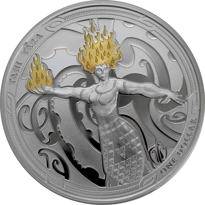 Maui and the Goddess of Fire Maori Art Sada stříbrných mincí 2019 Proof