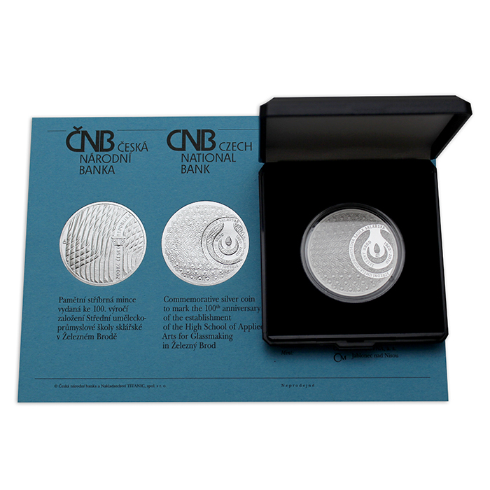 Stříbrná mince 200 Kč Založení SUPŠ sklářské v Železném Brodu 100. výročí 2020 Proof
