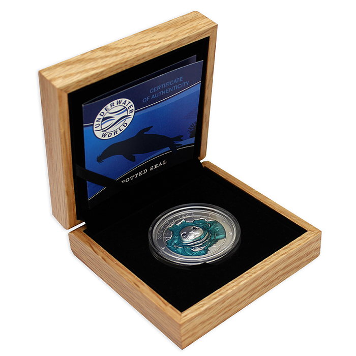 Strieborná minca 3 Oz Podmorský svet - Tuleň pacifický 2020 Antique Štandard