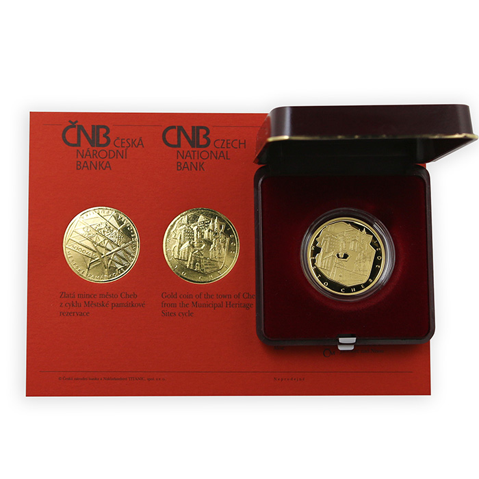 Zlatá mince 5000 Kč Městská památková rezervace Cheb 2021 Proof