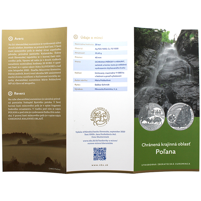 Stříbrná mince Chráněná krajinná oblast Poľana 2020 Standard