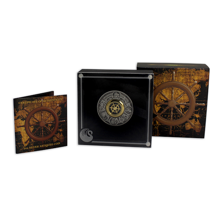 Silver Coin 2 Oz 250th Anniversary of the Voyage of Discovery Endeavour 2020 Antique Standard
