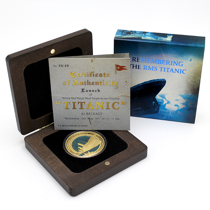 Zlatá mince 3 Oz 35. výročí od objevení vraku Titanicu 2021 Proof