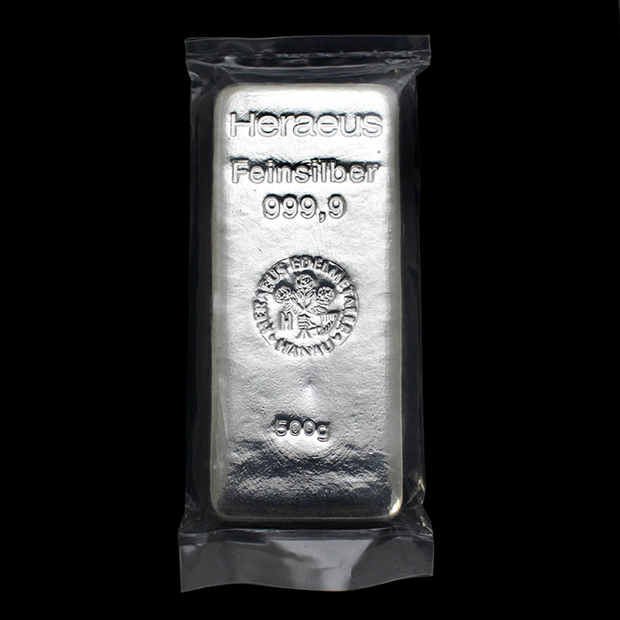 500g Argor Heraeus / Heraeus Investiční stříbrný slitek