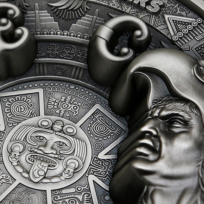 Stříbrná mince 1 kg 500 let od pádu Aztécké říše 2021 Antique Standard