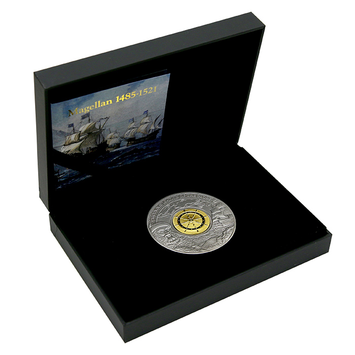 Stříbrná mince 3 Oz Obeplutí světa - Fernão de Magalhães 2021 Antique Standard