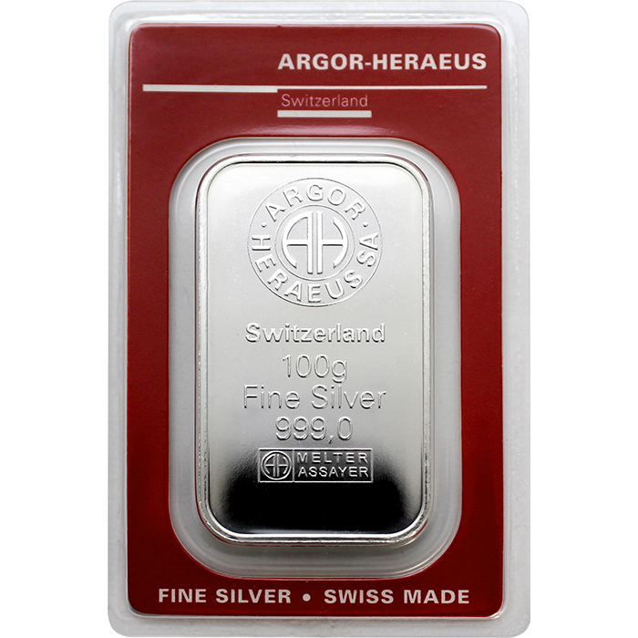 100g Argor Heraeus / Heraeus Investiční stříbrný slitek