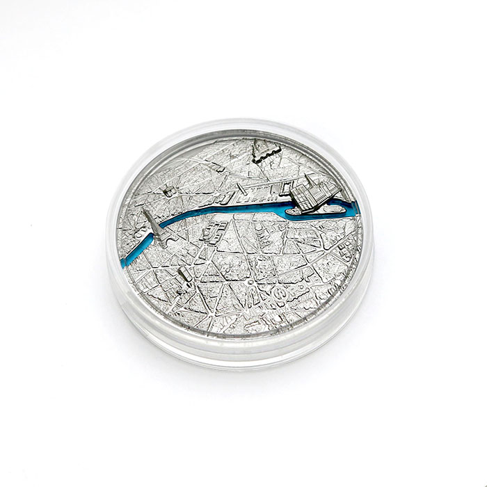 Strieborná minca Tiffany Art Metropolis - Paríž 3 Oz 2021 Proof