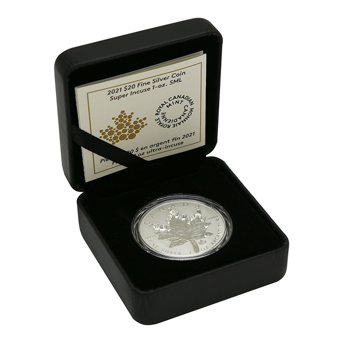 Stříbrná mince Maple Leaf 1 Oz - Super Incuse 2021 Proof