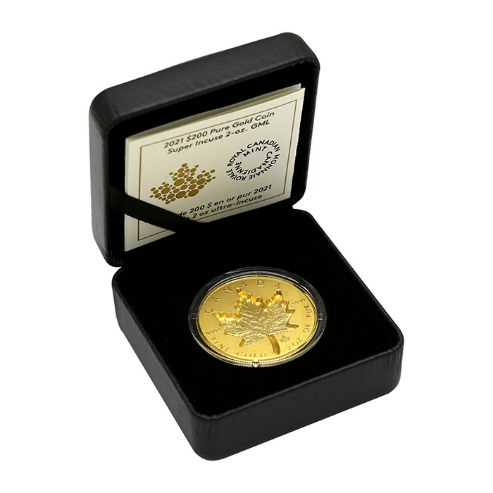 Zlatá mince Maple Leaf 2 Oz - Super Incuse 2021 Proof