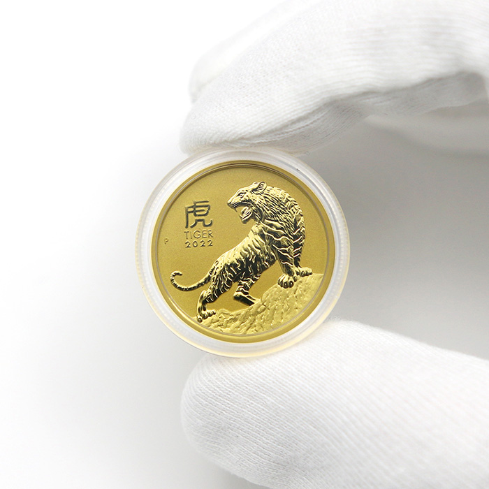 Zlatá investiční mince Year of the Tiger Rok Tygra Lunární 1/2 Oz 2022